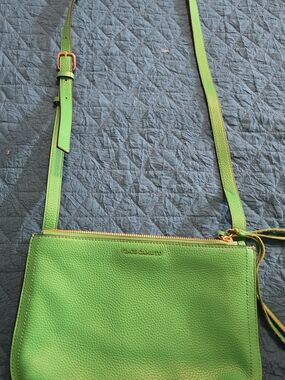 Vince Camuto Lime Green Pebbled Leather Crossbody